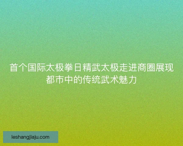 首个国际太极拳日精武太极走进商圈展现都市中的传统武术魅力